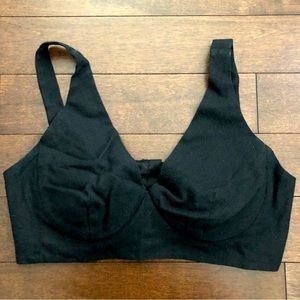 bebe Y2K Vintage Black Crop Bustier Style Top Hook & Eye Corset Back